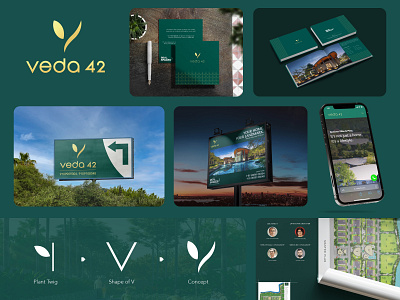 Veda 42 | Branding | Stationery | Printables adobe banner brand identity branding brochure design design agency flyer graphic design hoarding illustration logo masterplan mockups real estate design vector