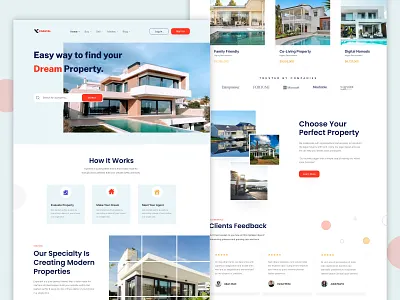 Coastal Real Estate - Landing Page Design behance branding company website design dribbble home page landing page design modern website real estate testimonial trending ui dribbble ui uiux web app web design idea web layout website website design wireframe