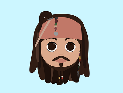 Avatar Picture Icon Flat Design Portraits avatar branding captain jack sparrow design digital art flat graphic design icons illustration logo pirates of the caribbean ui