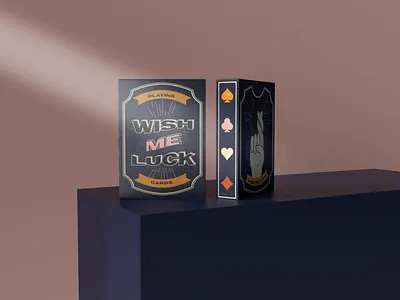 Wish Me Luck Playing Cards 3d branding cards colorful deck design dimension game illustration logo luck mockup packaging playing cards wish