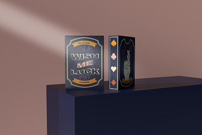 Wish Me Luck Playing Cards 3d branding cards colorful deck design dimension game illustration logo luck mockup packaging playing cards wish