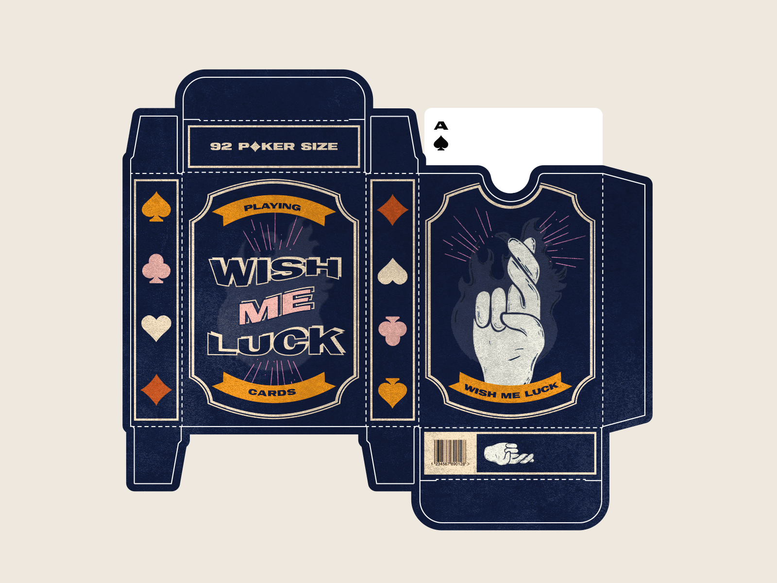 Wish Me Luck Playing Cards branding cards colorful deck design game illustration layout logo luck packaging playing cards print wish