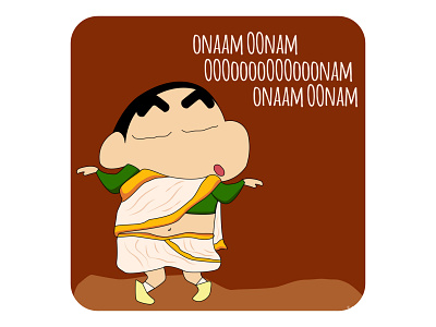 Shin chan in kerala 🤪 design illustration shin chan vector