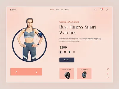 Smart Watch Hero image aesthetic design creative design graphic design header hero image smart watch ui uiux ux watch