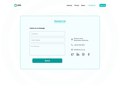 Contact page design ui ux