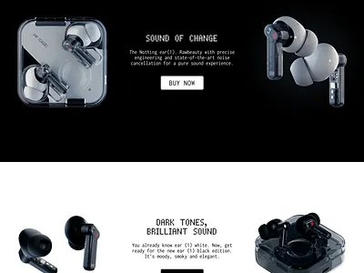 Nothing Landing Page Redesign animation design figma landingpage productdesign ui ux web webdesign