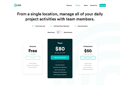 Pricing page design ui ux