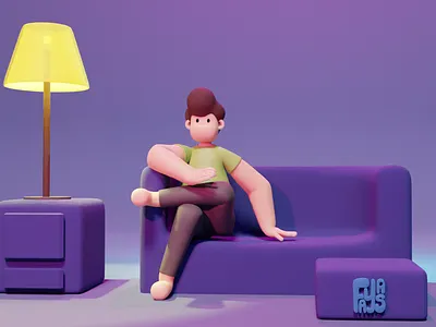 BREW-A 3D CHARACTER WITH MINIMALISTIC DETAILS 3d animation design graphic design human ui