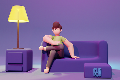 BREW-A 3D CHARACTER WITH MINIMALISTIC DETAILS 3d animation design graphic design human ui