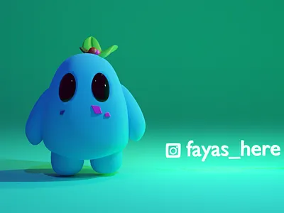 3D CUTE LEAF CHARACTER MODEL 3d art artist blender character design cute neon