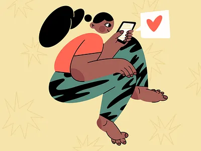 likes on social media branding character design girl illustration illustration procreate ui illustration