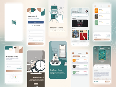 BookedMe - Book Rental App app book books lend library mobile rent uc ui