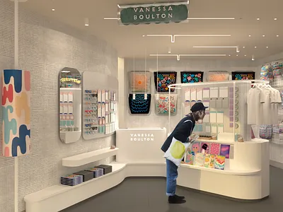 VANESSA BOULTON - RETAIL STORE 3d architecture desing furniture furnituredesign industrialdesign interiordesign retail revit sketchup vray