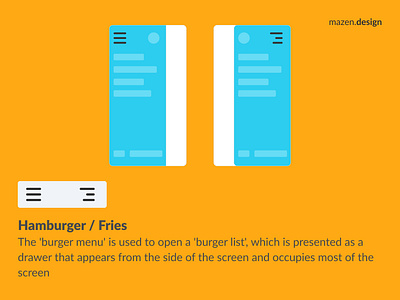 Hamburger / Fries Menu Icon design icons illustration logo ui uxdesign