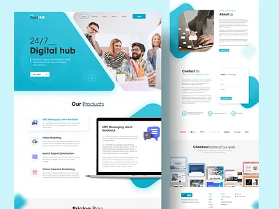 Digital Services Landing Page animation blue digital services figma landing page ui web design