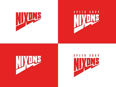 Nixon's Speed Shop Logo car logo illustrator logo logotype nixon red restoration shop speed vintage wordmark
