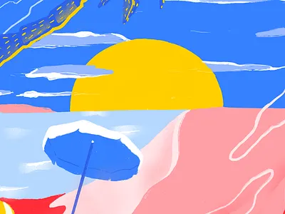 sea sunset chill illustration <3 3d animation art branding custom illustration design drawing graphic design illustration logo lovely illustration modern illustration motion graphics music illustration ui vector