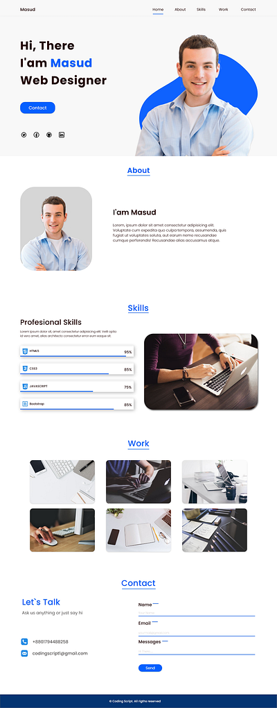 Awesome Portfolio Website Design branding design illustration landing page ui website design website design ideas xd to html