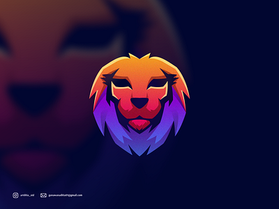 lion gradient logo 3d animation branding coreldraw design graphic design illustration ilustration ilustrator lion logo motion graphics sketch ui vector