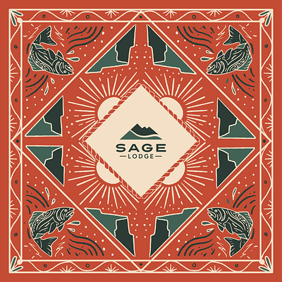 Sage Bandana Detail bandana fly fishing mountains sage lodge