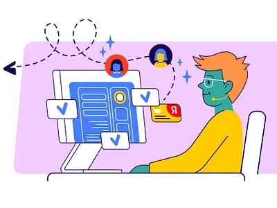 office #1 computer design flat illustration interface man office web