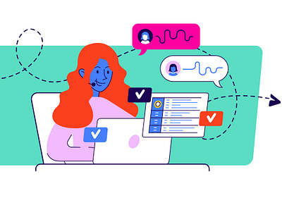 office #2 branding design flat illustration web