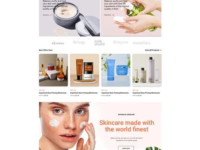 Cosmetics Homepage branding design graphic design logo ui ux vector