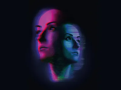 Glitched woman digital art digital illustration digital paint digital painting glitch art glitch effect illustration ilustración ilustración digital