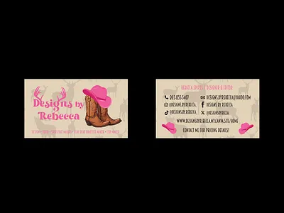 Designs By Rebecca Business Card Design branding business card design design graphic design illustration logo vector