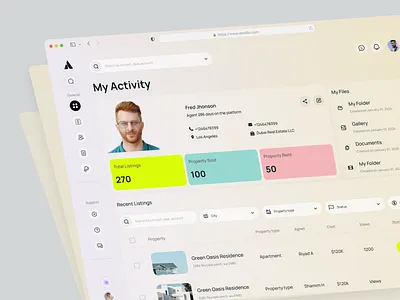 Real Estate Dashboard - Dwellio CRM agent agent dashboard ai app app design b2b business crm design product design property protech real estate real estate crm real estate dashboard saas service ui uiux web app