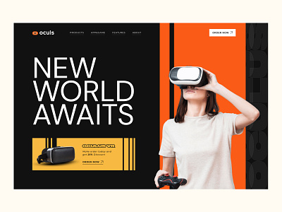 Oculs - VR Store Website Design augmented reality futuristic homepage landing page meta metaverse minimal pixency tech technology ui ui design ux ux design virtual gaming virtual reality virtual world vr website