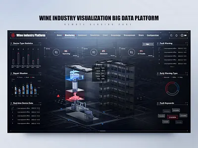 Wine Industry Platform x FUI 3d c4d dark mode data data visualization fui hud industry interface ui uiux ux