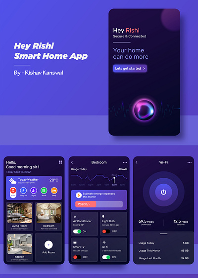 Smart Home App - Mobile UI Design 2022 trending adobe xd app design figma illustrator interface design mobile ui trending ui ui ux