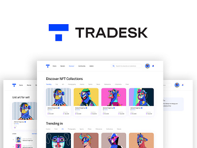 Tradesk bitcoin branding crypto design logo logodesign minimal nft platform trade ui uiux