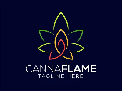 CannaFlame Logo apparel branding cannabis cbdoil clever clothing creative design fire flame hemp hipster illustration logo ui vector