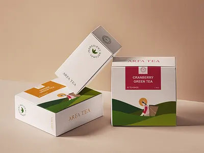 Arfa Tea - Box Packaging design box packaging brand identity design branding branding design design designlogo graphic design illustrator logo packaging design tea packaging