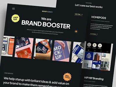 Creative digital agency - Boost agency agency animation branding clean creative digital agency hero interaction landingpage minimalist personal branding portfolio prototype studio ui ui motion ux web web design website