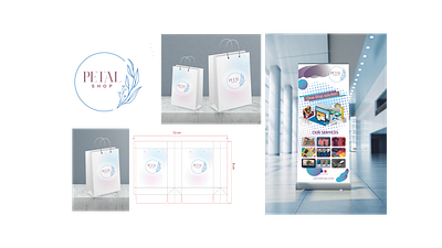 Branding, Logo & Rollup advertisement bag design branding design graphic design illustration logo marketing mockup packaging rollup standee design typography vector