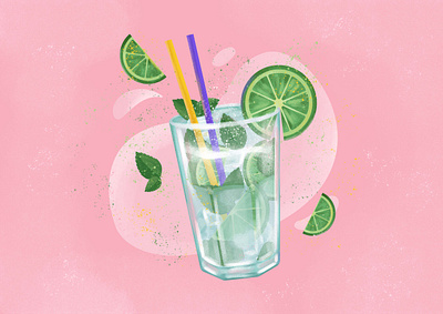 Mojito illustration adobephotoshop cocktail digitalart digitalartist digitalpainting foodanddrinks foodillustration illustration illustration art menu mojito mojitoillustration vector