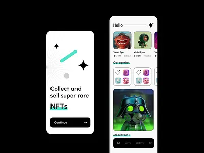NFT Mobile App Concept app design ui