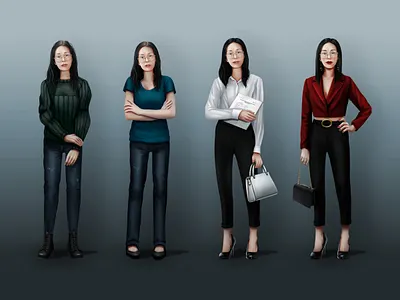 Character poses adobe photoshop art business characted sheet character clothes concept design game illustration muted colors noir pose visual novel