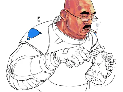 Sculptor character design concept art digital art illustration