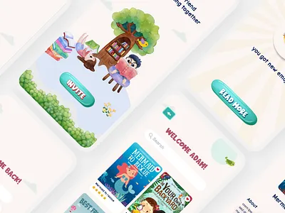 Bookidz - Mobile App for kids animation app app design app for kids behance book kids books colors creative design design dribbble funny design illustration kids kids app mobile app mobile app design ui ui ux ux