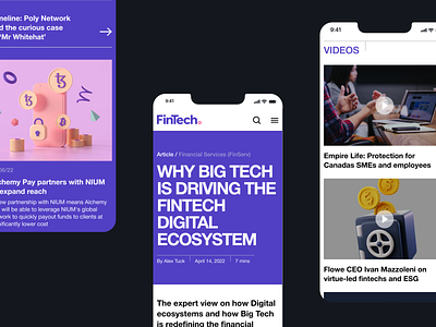 FinTech magazine crypto daily design figma fintech mobile ui ux web website