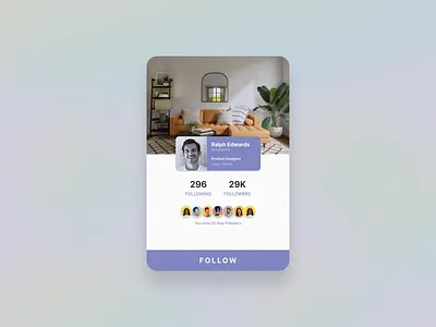 User Profile Card Concept design mobile design product design ui ux visual design