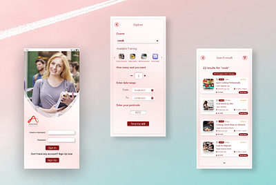 Online Training & Course Searching App Design app app design ui user interface ux