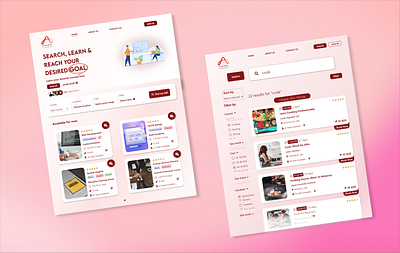 Online Training & Course Searching Website Design design ui user interface ux website design