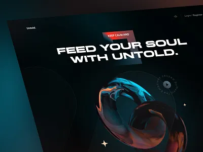 Untold | The Emotions Caused By Music 3d blue concept dark design dribbble emotion landing music orange red soul ui untold web web page