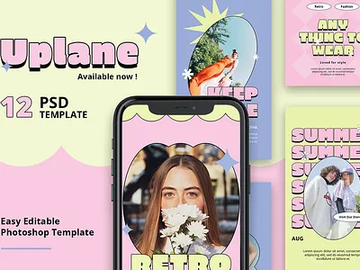 Uplane Retro Instagram Template psd