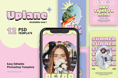 Uplane Retro Instagram Template psd